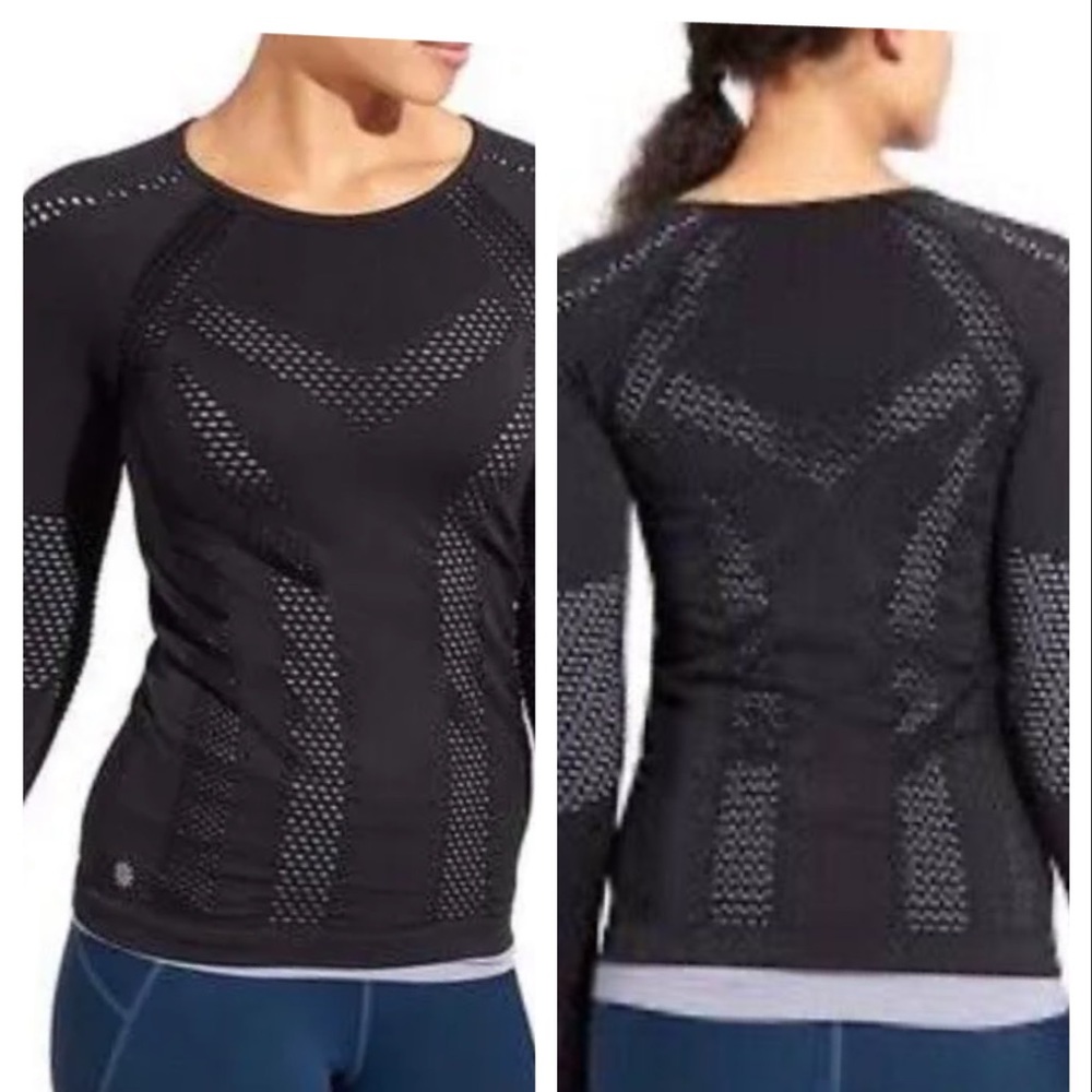 Athleta Swiftly Stretch Burpee Laser Cut Running Top